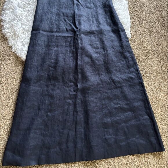 Talbots Vintage Linen Dress Blue Long Maxi Womens Size 16 - Picture 3 of 9